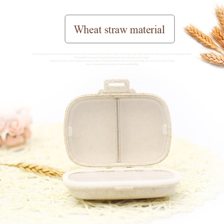 3 PCS 8-Grid Double-layer Portable Mini Straw Pill Storage Box(Wheat Green) - free shipping - PMC TechLife - Order now!