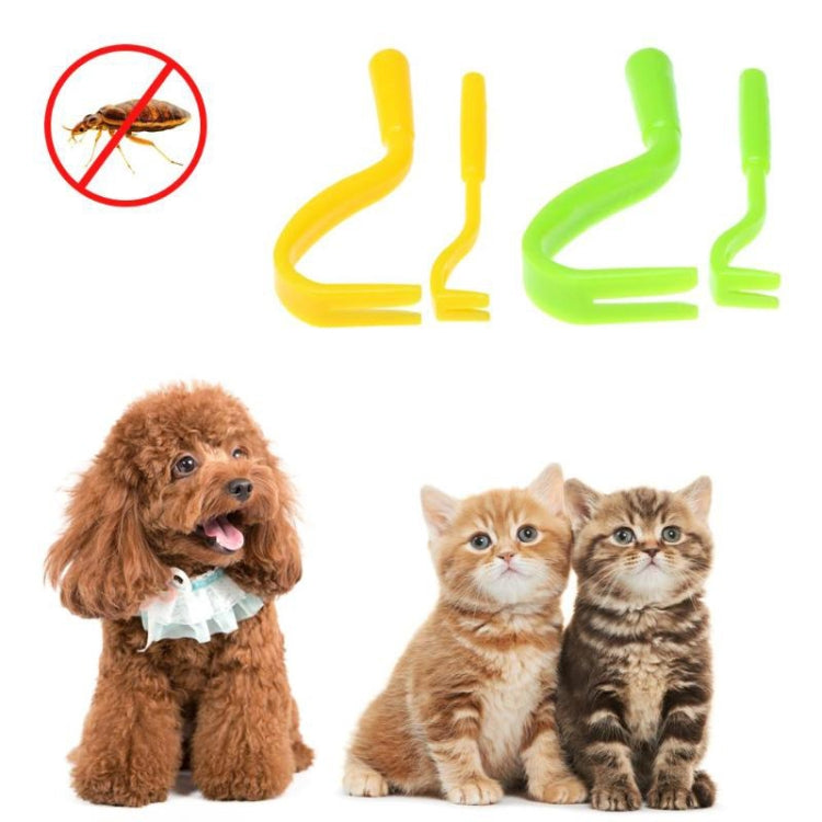 2 PCS Pet Catcher Flea Clipper Animal Deworming Pull Hard Tick Extractor Cats and Dogs Lice Scavenging Flea Hook(Green) - Flea & Tick Control by PMC TechLife | Online Shopping South Africa | PMC TechLife
