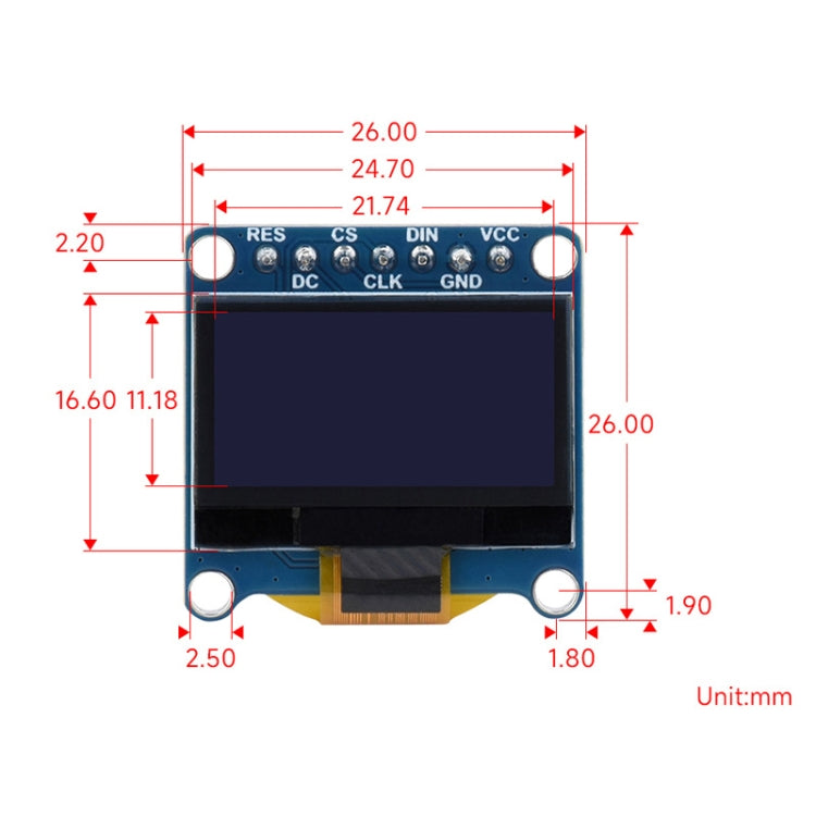 Waveshare 0.96 inch OLED Display Module, 128×64 Resolution, SPI / I2C Communication(D White) - free shipping - PMC Jewellery - Order now!