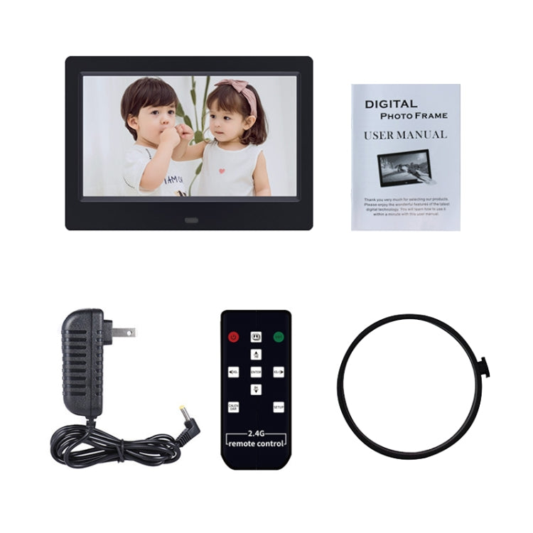 DPF-706-2.4G 7 inch Digital Photo Frame LED Wall Mounted Advertising Machine, Plug:EU Plug(Black) - 1.5-7.0 inch by PMC Jewellery | Online Shopping South Africa | PMC Jewellery | Buy Now Pay Later Mobicred