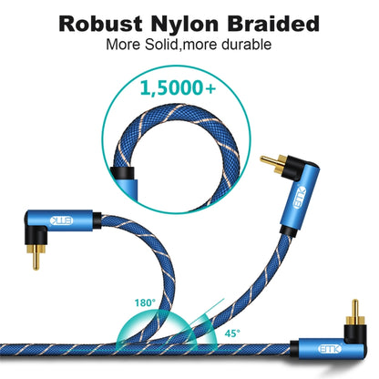 EMK Dual 90-Degree Male To Male Nylon Braided Audio Cable, Cable Length:3m(Blue) - Audio Optical Cables by EMK | Online Shopping South Africa | PMC Jewellery | Buy Now Pay Later Mobicred