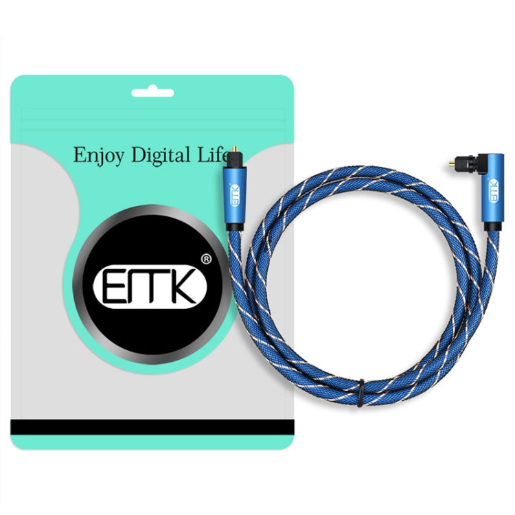 EMK 90 Degree Swivel Adjustable Right Angled 360 Degrees Rotatable Plug Nylon Woven Mesh Optical Audio Cable, Cable Length:5m(Blue) - Audio Optical Cables by EMK | Online Shopping South Africa | PMC Jewellery | Buy Now Pay Later Mobicred