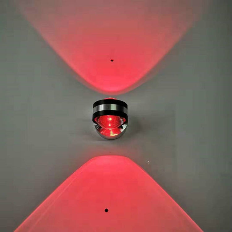LED Up And Down Light Wall Light Double-Sided Crystal Aluminum Lights Upper Outlet, Power:6W(Red Light) - Wall Lamps by PMc TechLife | Online Shopping South Africa | PMc TechLife | Buy Now Pay Later Mobicred