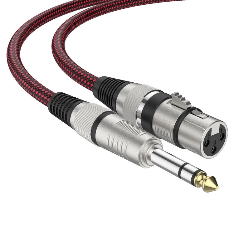 8m Red and Black Net TRS 6.35mm Male To Caron Female Microphone XLR Balance Cable - Microphone Audio Cable & Connector by PMC Jewellery | Online Shopping South Africa | PMC Jewellery | Buy Now Pay Later Mobicred