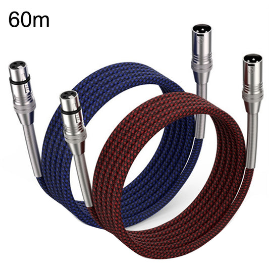 2pcs LHD010 Caron Male To Female XLR Dual Card Microphone Cable Audio Cable 60m(Red + Blue) - Microphone Audio Cable & Connector by PMC Jewellery | Online Shopping South Africa | PMC Jewellery | Buy Now Pay Later Mobicred