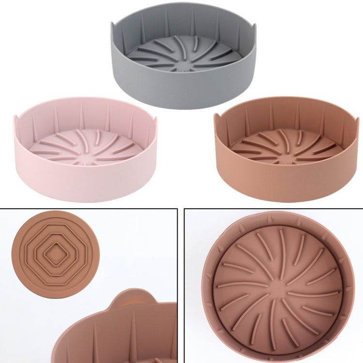 Air Fryer Silicone Grill Pan Accessories, Size: Round 22 cm(Pink) - Baking mat & Bakewares by PMc TechLife | Online Shopping South Africa | PMc TechLife | Buy Now Pay Later Mobicred