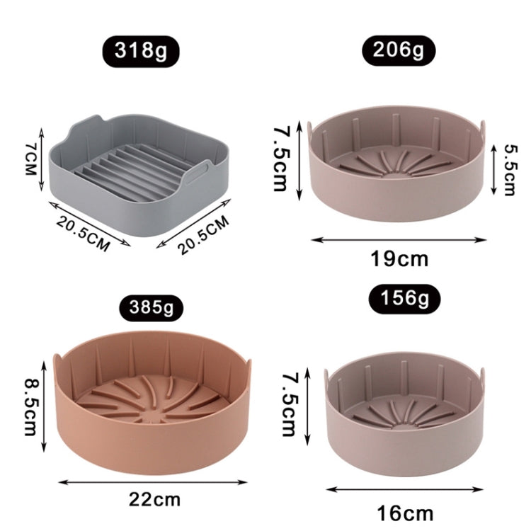 Air Fryer Silicone Grill Pan Accessories, Size: Round 19 cm(Gray) - Baking mat & Bakewares by PMc TechLife | Online Shopping South Africa | PMc TechLife | Buy Now Pay Later Mobicred