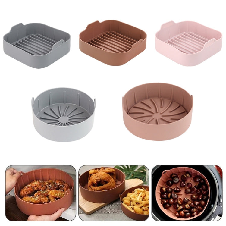 Air Fryer Silicone Grill Pan Accessories, Size: Round 19 cm(Gray) - Baking mat & Bakewares by PMc TechLife | Online Shopping South Africa | PMc TechLife | Buy Now Pay Later Mobicred