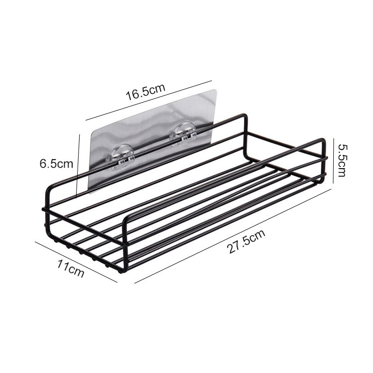 Wrought Iron Bathroom Shelf Wall Mounted Free Punch Toilet Rack(Black) - Shelves by PMC TechLife | Online Shopping South Africa | PMC TechLife | Buy Now Pay Later Mobicred