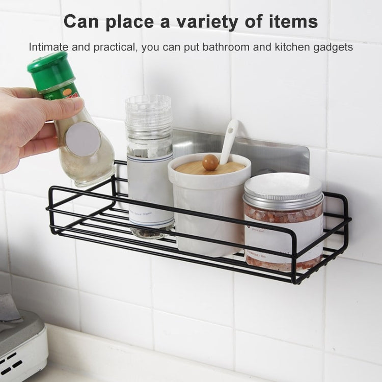 Wrought Iron Bathroom Shelf Wall Mounted Free Punch Toilet Rack(Black) - Shelves by PMC TechLife | Online Shopping South Africa | PMC TechLife | Buy Now Pay Later Mobicred