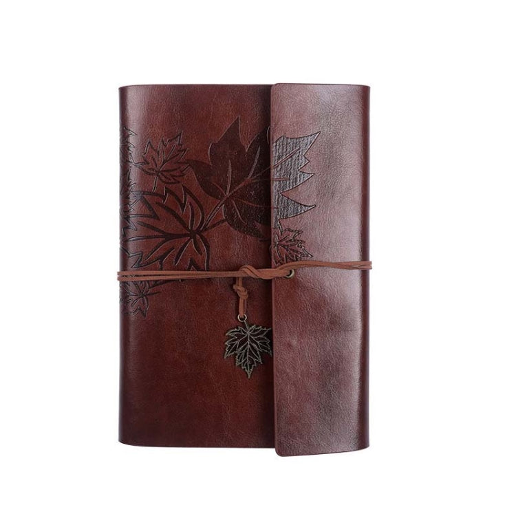 A5 PU Maple Retro Straps Handbook Loose-leaf Notebook(Coffee) - Notebooks by PMc TechLife | Online Shopping South Africa | PMc TechLife | Buy Now Pay Later Mobicred