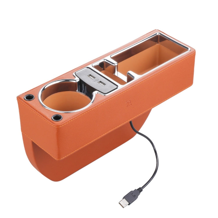 SUSISUN SNH010 Car Seat Gap Storage Box, Style:Positive Drive USB Charging(Brown) - Stowing Tidying by SUSISUN | Online Shopping South Africa | PMC Jewellery | Buy Now Pay Later Mobicred
