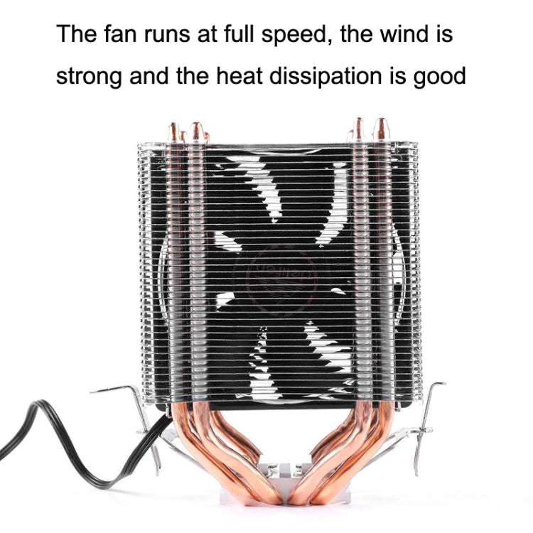 Desktop Computer 6 Copper Tube CPU Radiator Super Quiet Blue Light 3-pin Single Fan - free shipping - PMC Jewellery - Order now!