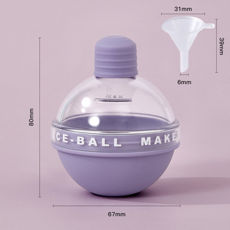 2PCS Home Whiskey Bulb Ice Ball Ice Cube Silicone Mold With Funnel(Lavender Purple) - Food Molds by PMC TechLife | Online Shopping South Africa | PMC TechLife