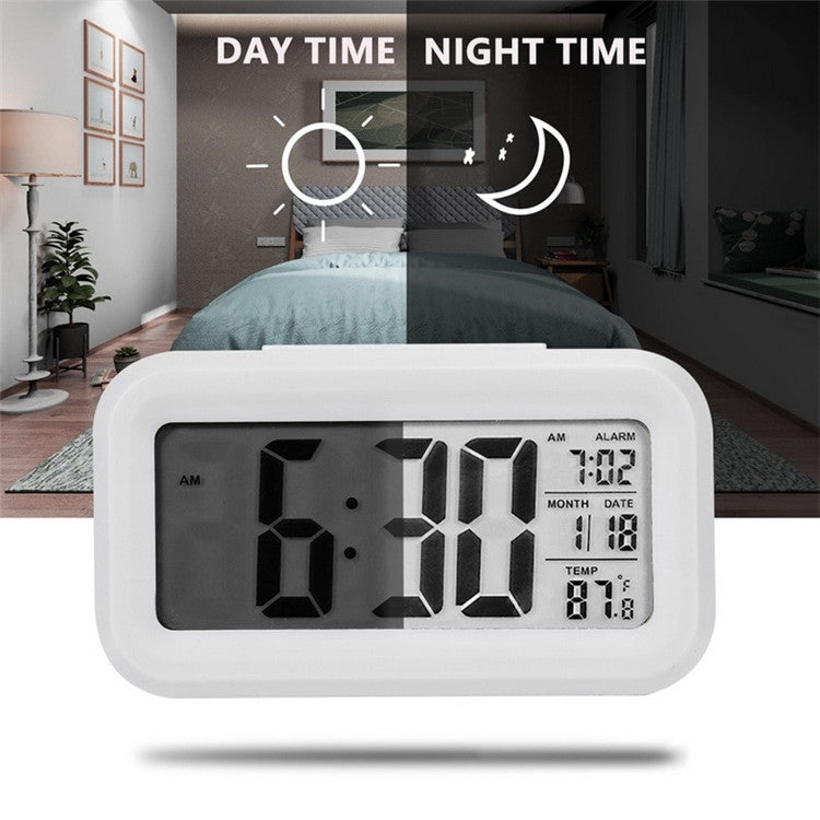 Temperature Type Lazy Snooze Alarm Mute Backlit Electronic Clock(Black) - Alarm Clocks by PMc TechLife | Online Shopping South Africa | PMc TechLife | Buy Now Pay Later Mobicred