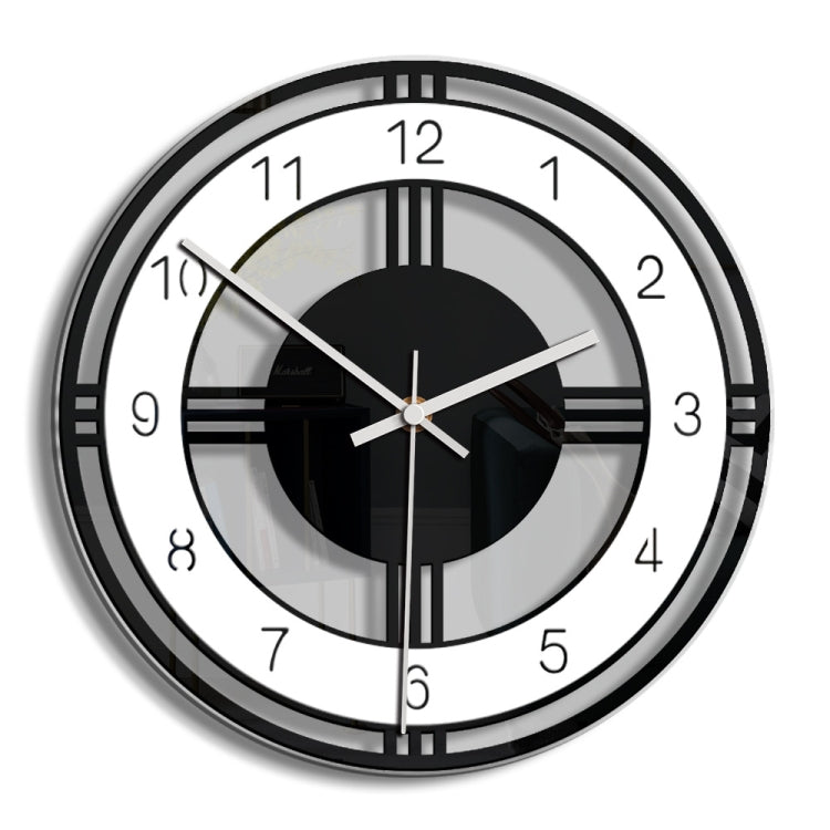 Home Decoration Round Creative Wall Clock Living Room Bedroom Transparent Acrylic Retro Clock(Black) - Wall Clock by PMc TechLife | Online Shopping South Africa | PMc TechLife | Buy Now Pay Later Mobicred