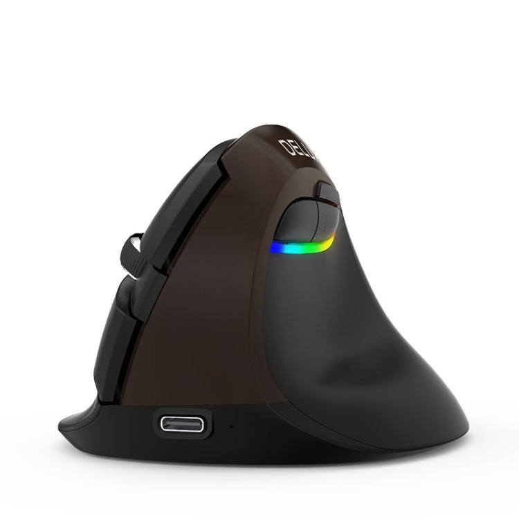 DELUX M618Mini Colorful Wireless Luminous Vertical Mouse Bluetooth Rechargeable Vertical Mouse(Elegant black) - Wireless Mice by DELUX | Online Shopping South Africa | PMC Jewellery | Buy Now Pay Later Mobicred