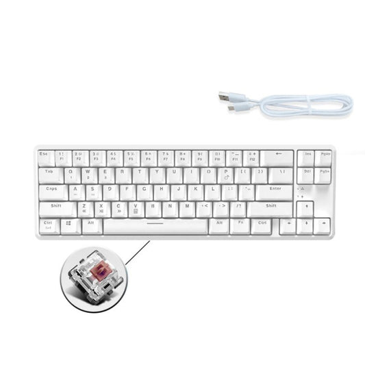 Ajazz K680T Mini USB Wired Dual-mode Charging 68-keys Laptop Bluetooth Mechanical Keyboard, Cable Length: 1.6m, Style:Tea Shaft(White) - Wired Keyboard by Ajazz | Online Shopping South Africa | PMC Jewellery | Buy Now Pay Later Mobicred