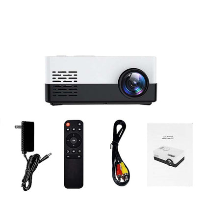 S261/J16 Home Mini HD 1080P Portable LED Projector, Support TF Card / AV / U Disk, Plug Specification:EU Plug(White Black) - Mini Projector by PMC Jewellery | Online Shopping South Africa | PMC Jewellery | Buy Now Pay Later Mobicred