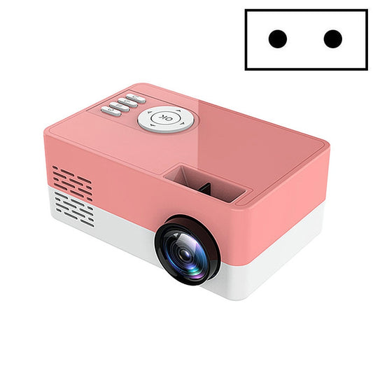 S261/J16 Home Mini HD 1080P Portable LED Projector, Support TF Card / AV / U Disk, Plug Specification:EU Plug(Pink White) - Mini Projector by PMC Jewellery | Online Shopping South Africa | PMC Jewellery | Buy Now Pay Later Mobicred