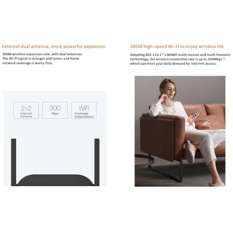 PIX-LINK WR22 300Mbps Wifi Wireless Signal Amplification Enhancement Extender, Plug Type:AU Plug(Black) - free shipping - PMC Jewellery - Order now!