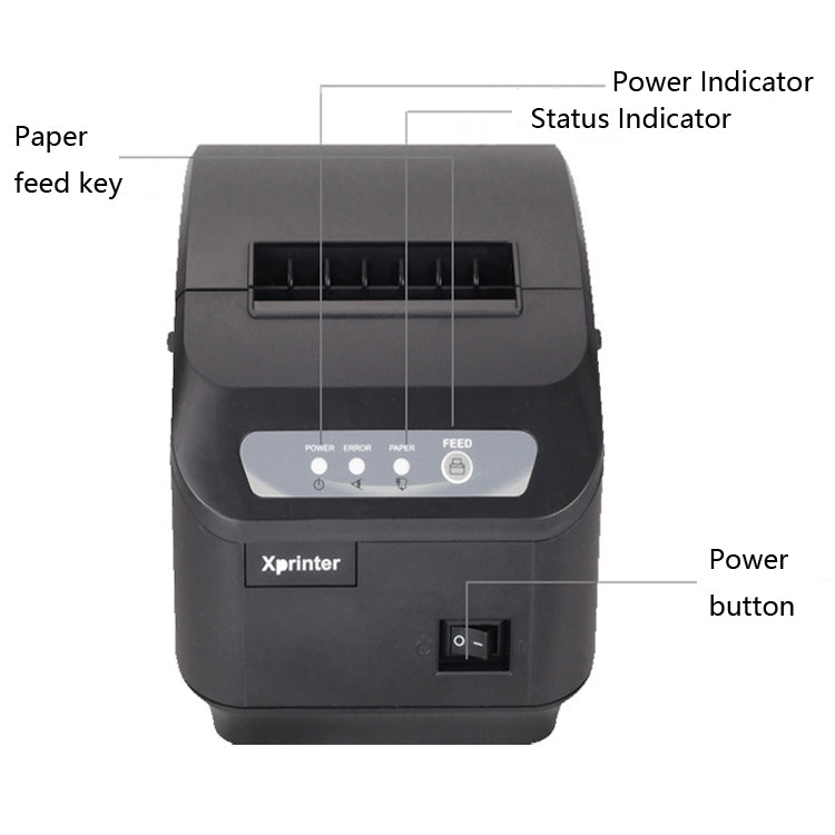 Xprinter XP-Q200II Thermal Small Receipt Printer Catering And Kitchen Receipt Printer 80mm Cutter, Interface Type:LAN Interface(EU Plug) - Printer by Xprinter | Online Shopping South Africa | PMC Jewellery | Buy Now Pay Later Mobicred