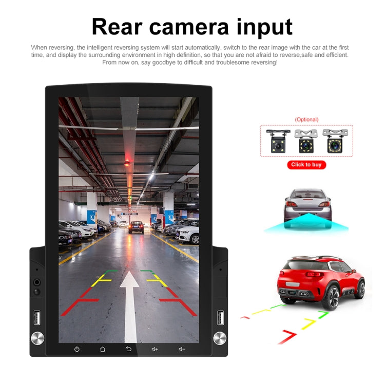 9.7 inch Vertical Screen HD 2.5D Glass Car MP5 Player Android Navigation All-in-one Machine, Specification:Standard+8 Lights Camera - free shipping - PMC TechLife - Order now!