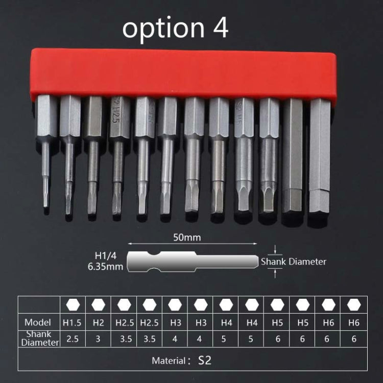 12 PCS / Set Screwdriver Bit With Magnetic S2 Alloy Steel Electric Screwdriver, Specification:4 - Drill & Drill Bits by PMC Jewellery | Online Shopping South Africa | PMC Jewellery | Buy Now Pay Later Mobicred