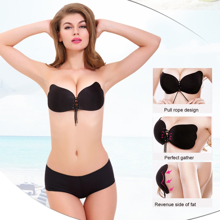 Women Self-Adhesive Strapless Bandage Blackless Solid Bra Silicone Underwear Invisible Bra, Size:S (T Black) - free shipping - PMC TechLife - Order now!