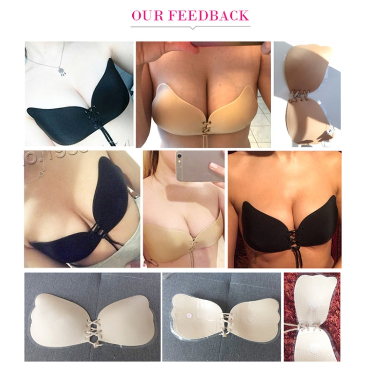 Women Self-Adhesive Strapless Bandage Blackless Solid Bra Silicone Underwear Invisible Bra, Size:L (T Black) - free shipping - PMC TechLife - Order now!