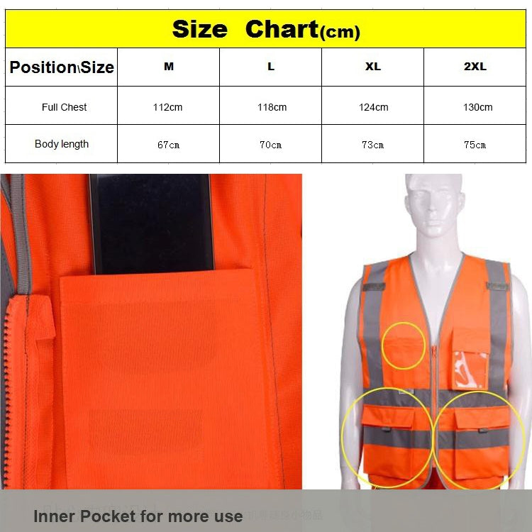 Multi-pockets Safety Vest Reflective Workwear Clothing, Size:L-Chest 118cm(Green) - Reflective Safety Clothing by PMC Jewellery | Online Shopping South Africa | PMC Jewellery | Buy Now Pay Later Mobicred