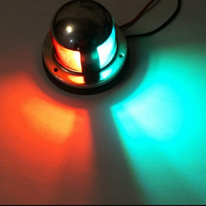 4W 12V IP65 Waterproof Stainless Steel Two-color Marine Signal Light Red and Green LED Lights - Marine Accessories & Parts by PMC Jewellery | Online Shopping South Africa | PMC Jewellery | Buy Now Pay Later Mobicred