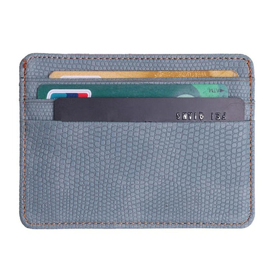 Lizard Pattern PU Leather Bank Card Set Card Package(Gray) - Card & Passport Bags by PMC Jewellery | Online Shopping South Africa | PMC Jewellery | Buy Now Pay Later Mobicred