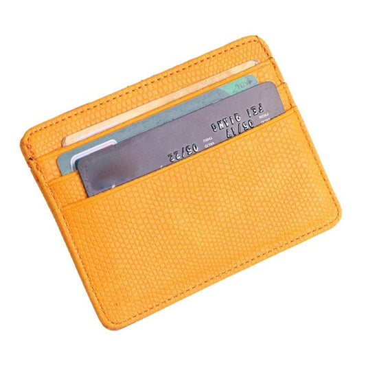 Lizard Pattern PU Leather Bank Card Set Card Package(Yellow) - Card & Passport Bags by PMC Jewellery | Online Shopping South Africa | PMC Jewellery | Buy Now Pay Later Mobicred