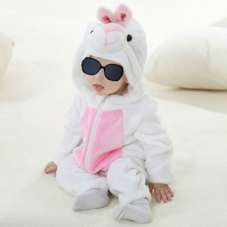 Babies Cartoon Animal Shape Flannel Jumpsuit Romper, Size:90CM(White rabbit) - Baby Clothing by PMC Jewellery | Online Shopping South Africa | PMC Jewellery | Buy Now Pay Later Mobicred