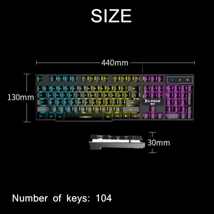 X-L SWAB GX50 Computer Manipulator Feel Wired Keyboard + Macro Programming Mouse, Color： Black Mixed Light - free shipping - PMC Jewellery - Order now!