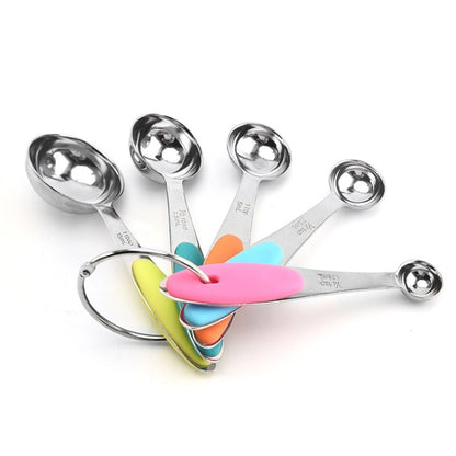 5 in 1 Stainless Steel Measuring Spoon Set Coffee Spoon Baking Kitchen Gadget, Style:Measuring Spoon(Color) - Coffee Tools by PMC Jewellery | Online Shopping South Africa | PMC Jewellery | Buy Now Pay Later Mobicred