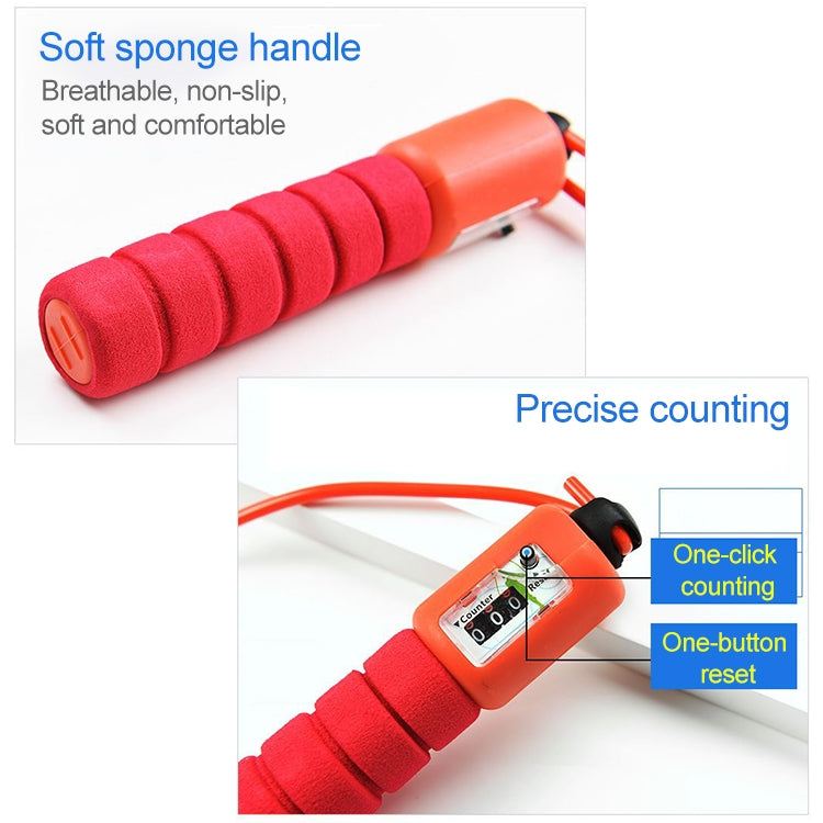 Jump Ropes with Counter Sports Fitness Adjustable Fast Speed Counting Jump Skip Rope Skipping Wire(Orange) - Sporting goods by PMC Jewellery | Online Shopping South Africa | PMC Jewellery