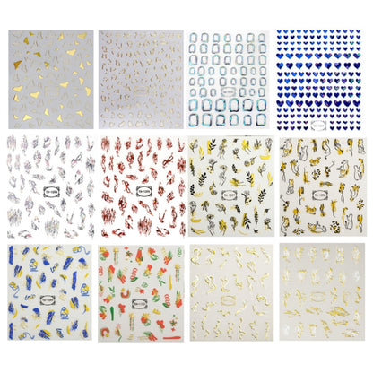 TH-760 10pcs Frosted Transparent Back Adhesive Bronzing Smudged Nail Art Sticker - Nail Stickers by PMC Jewellery | Online Shopping South Africa | PMC Jewellery | Buy Now Pay Later Mobicred