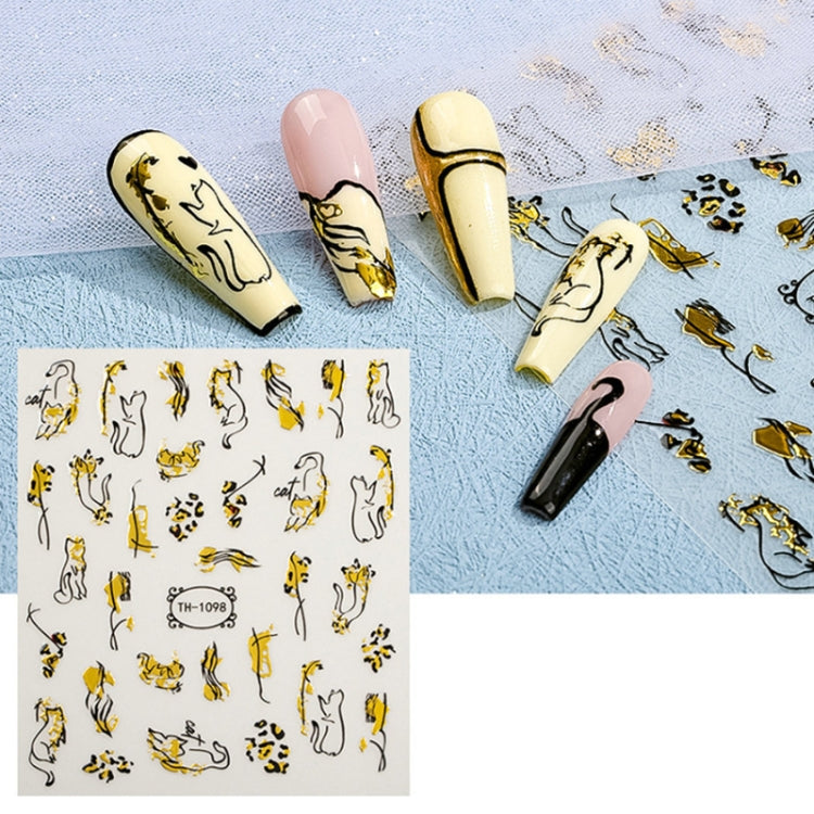 TH-1098 10pcs Frosted Transparent Back Adhesive Bronzing Smudged Nail Art Sticker - Nail Stickers by PMC Jewellery | Online Shopping South Africa | PMC Jewellery | Buy Now Pay Later Mobicred