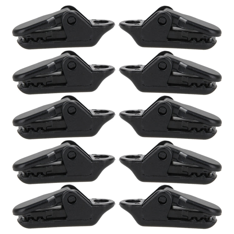 10pcs Tents Accessories Awning Wind Rope Clamp Plastic Clip Outdoor Camping Tent Alligator Cip Hook(Black) - Tents & Accessories by JD | Online Shopping South Africa | PMC Jewellery