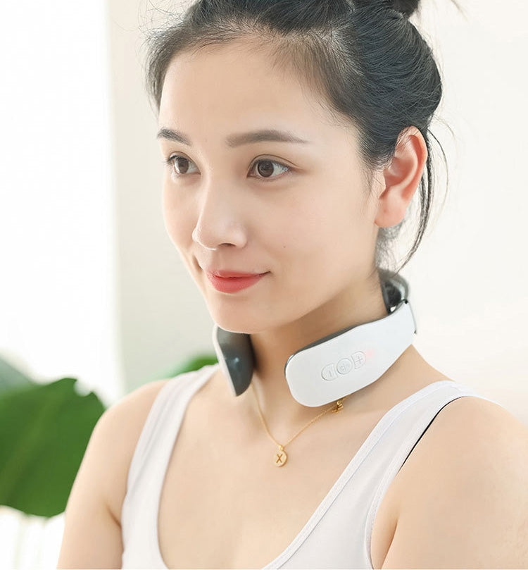 Cervical Massager Electromagnetic Pulse Heating Neck Protector, Style:Charging Remote Heating - free shipping - PMC TechLife - Order now!