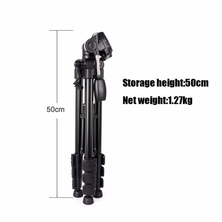 Q111 4-Section Folding Legs Live Broadcast Aluminum Alloy Tripod Mount with Three-dimensional Damping Tripod Heads(Red) - Tripods by PMC TechLife | Online Shopping South Africa | PMC TechLife | Buy Now Pay Later Mobicred