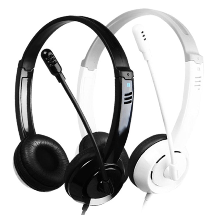 DANYIN DT326 Head-mounted Desktop Computer Children Learning Wire Headset with Microphone, Cable Length:1.8m, Style:3.5mm Two-hole(White) - Multimedia Headset by Danyin | Online Shopping South Africa | PMC TechLife | Buy Now Pay Later Mobicred