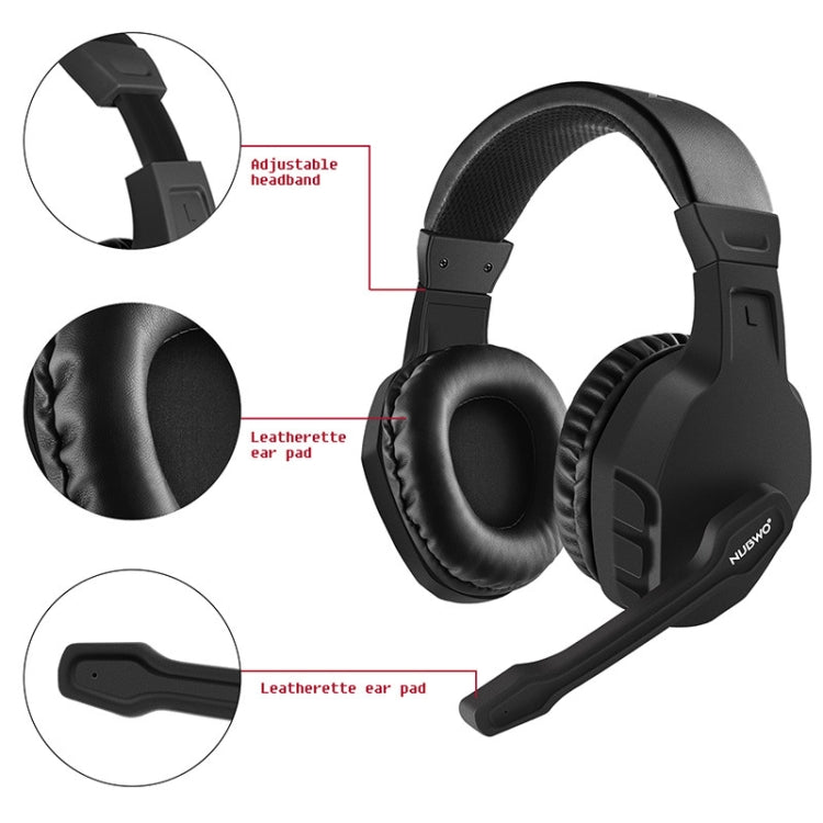 NUBWO U3 Computer Head-Mounted Gaming Subwoofer Headphone, Cable Length:1.6m(Black) - Multimedia Headset by NUBWO | Online Shopping South Africa | PMC Jewellery | Buy Now Pay Later Mobicred