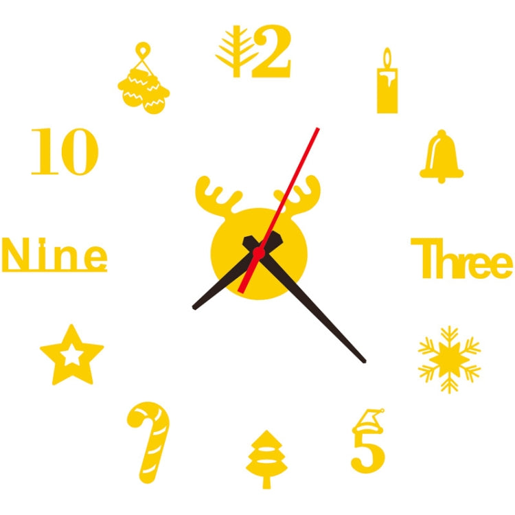 Acrylic 3D Wall Clock DIY Living Room Bedroom Wall Background Decoration(Gold) - DIY Clocks by PMc TechLife | Online Shopping South Africa | PMc TechLife | Buy Now Pay Later Mobicred