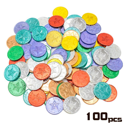 100 PCS / Bag Pirate Gold Coin Seven Color Lucky Coin Christmas Game Props - Table Games by PMC Jewellery | Online Shopping South Africa | PMC Jewellery