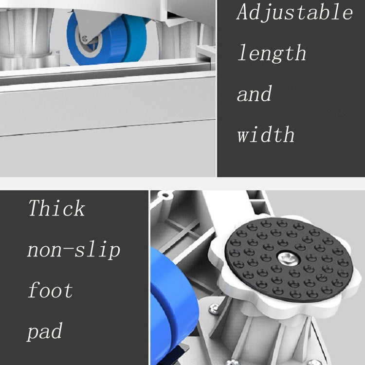 Double Tubes 4 Wheels + 8 Legs Adjustable Stainless Steel Refrigerator Bracket Washing Machine Base Bracket - free shipping - PMC TechLife - Order now!