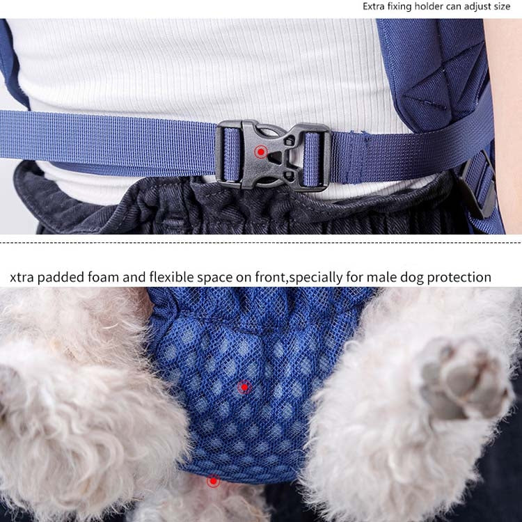Doglemi Pet Outing Backpack Dog Shoulder Chest Bag Breathable Mesh Dog Cat Bag, Size:L(Blue) - free shipping - PMC TechLife - Order now!