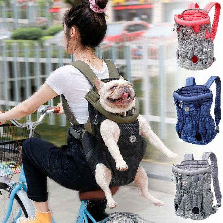 Doglemi Pet Outing Backpack Dog Shoulder Chest Bag Breathable Mesh Dog Cat Bag, Size:L(Blue) - free shipping - PMC TechLife - Order now!